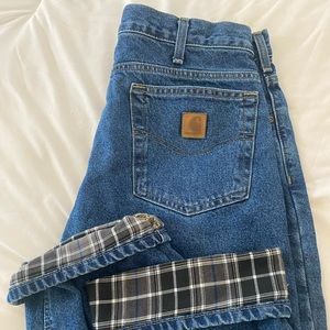 Men’s flannel lined Carhartt jeans